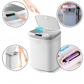Lixeira Automática Inteligente Com Sensor Branca 15 L