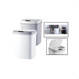 Lixeira Automática Inteligente Com Sensor Branca 15 L