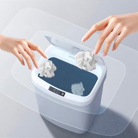 Lixeira Automática Inteligente Com Sensor Branca 15 L