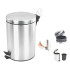 Lixeira Inox com Pedal, Aço Inoxidável, Balde Removível e Pedal Antiderrapante