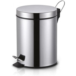 Lixeira Inox com Pedal, Aço Inoxidável, Balde Removível e Pedal Antiderrapante