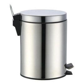 Lixeira Inox com Pedal, Aço Inoxidável, Balde Removível e Pedal Antiderrapante