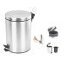 Lixeira Inox com Pedal, Aço Inoxidável, Balde Removível e Pedal Antiderrapante