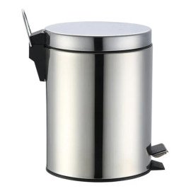 Lixeira Inox com Pedal, Aço Inoxidável, Balde Removível e Pedal Antiderrapante