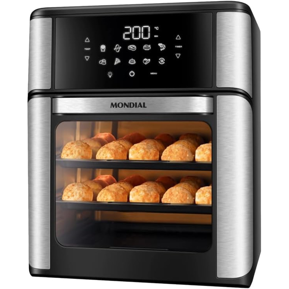 Fritadeira Air Fryer Forno Oven 12L, Preto/Inox, 2000W, 220V - AFON-12L-BI