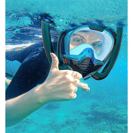 Máscara de Mergulho com Snorkel Duplo Piscina Natação 