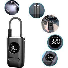 Mini Calibrador Compressor Portátil De Ar Digital, Recarregável USB Com Lanterna