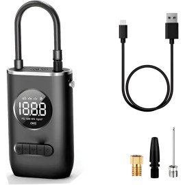 Mini Calibrador Compressor Portátil De Ar Digital, Recarregável USB Com Lanterna