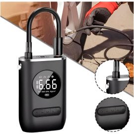 Mini Calibrador Compressor Portátil De Ar Digital, Recarregável USB Com Lanterna