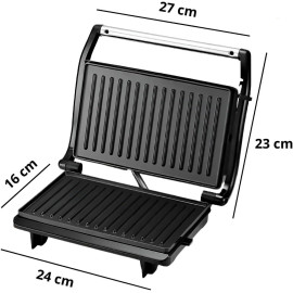Mini Grill Elétrico de Inox Grelha Antiaderente