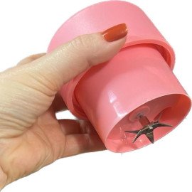 Mini Liquidificador Portátil 6 Lâminas c/Canudo 420ml (Verde/Rosa)