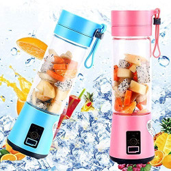 Mini Liquidificador Portatil Mixer Juice Garrafa Portátil Cabo USB 6 LâminaS
