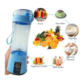 Mini Liquidificador Portatil Mixer Juice Garrafa Portátil Cabo USB 6 LâminaS