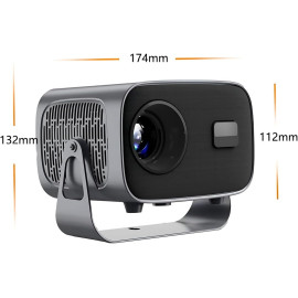 Mini Projetor Portátil 4K 1080P Full HD, Android 13, Wi-Fi 6 5G/2.4G, Bluetooth 5.2, Correção Trapezoidal, Rotação 360°
