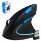 Mouse Gamer Vertical Sem Fio Ergonômico Recarregável Com Conexão USB 2.4G + Bluetooth e Ajuste de DPI