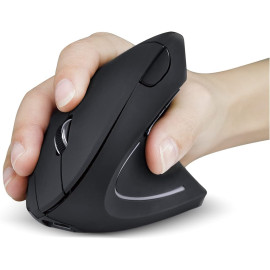 Mouse Vertical Sem Fio (Wireless e Bluetooth) 2400dpi