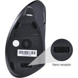 Mouse Vertical Sem Fio (Wireless e Bluetooth) 2400dpi