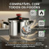 Panela de Pressão Aço Inox 6 Litros Fundo Triplo Indução e Gás - Segurança Tripla e Cozimento Rápido - Modelo Premium Polido.