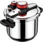 Panela de Pressão Aço Inox 6 Litros Fundo Triplo Indução e Gás - Segurança Tripla e Cozimento Rápido - Modelo Premium Polido.