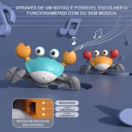 Pega Caranguejo - Brinquedo com Música, Que Anda e Evita Obstáculos 