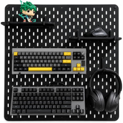 Pegboard MDF Preto 80x54cm, Painel Organizador Setup Gamer e Home Office