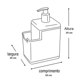 Porta Detergente e Esponja com Bico Dosador de Aço Inoxidável