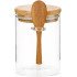Pote De Vidro Hermético Com Tampa E Colher De Bambu 440ML Linha Premium