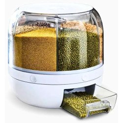 Pote Dispensador de Grãos Giratório para Proteção dos Alimentos.