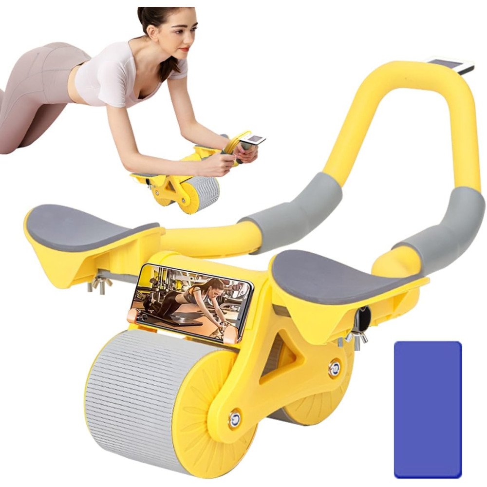 Roda abdominal de recuperação automática com temporizador e almofada