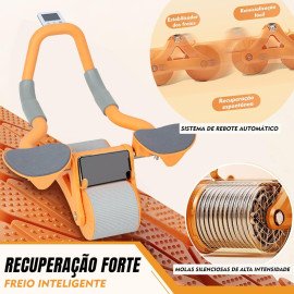 Roda abdominal de recuperação automática com temporizador e almofada
