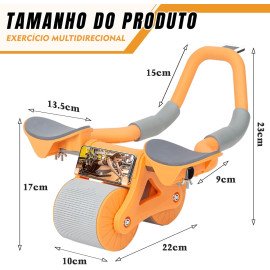 Roda abdominal de recuperação automática com temporizador e almofada