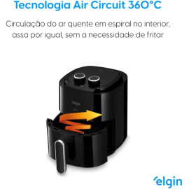 Start Fry, Fritadeira Elétrica Air Fryer, Preta, 3,5l, 220V, Controle Manual de Temperatura