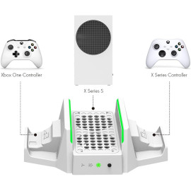 Base Cooler para Xbox Series S com Carregador, Controle e Bateria de 800mah