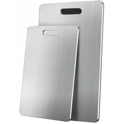 Tábua de Corte em Aço Inox 34x23 cm para Cozinha | Resistente à Corrosão, Compatível com Lava-Louças