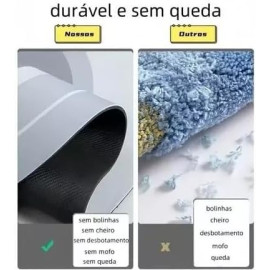 Tapete de Banheiro Veludo Cristal, Super Absorvente e Antiderrapante