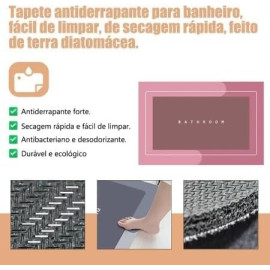 Tapete de Banheiro Veludo Cristal, Super Absorvente e Antiderrapante