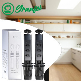 Torre de Tomadas de Mesa Elevatória 3 Pinos com USB Tipo-C