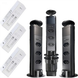 Torre de Tomadas de Mesa Elevatória 3 Pinos com USB Tipo-C
