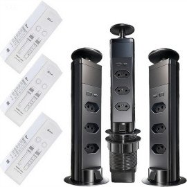 Torre de Tomadas de Mesa Elevatória 3 Pinos com USB Tipo-C