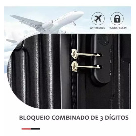 Mala De Bordo e Frasqueira de Viagem com Rodinhas 360° Tamanho P ABS