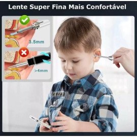 Wax Remover with Rechargeable HD Endoscopic Otoscopic Camera | HD Otoscope | Stainless Steel | Rechargeable Otoscope | Wireless | Wireless