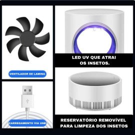 Armadilha Mata Mosquito Led Uv Eletronico Pernilongo Insetos
