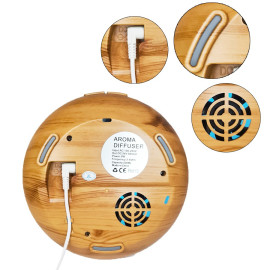 Aromatizador e Umidificador de Ambientes Com 7 Tipos De Luzes De Led 400ML Cor:Mogno