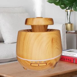 Aromatizador e Umidificador de Ambientes Com 7 Tipos De Luzes De Led 400ML Cor:Mogno