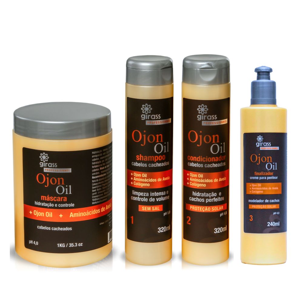 Kit Cacheados Ojon Oil Girass - 4 Passos