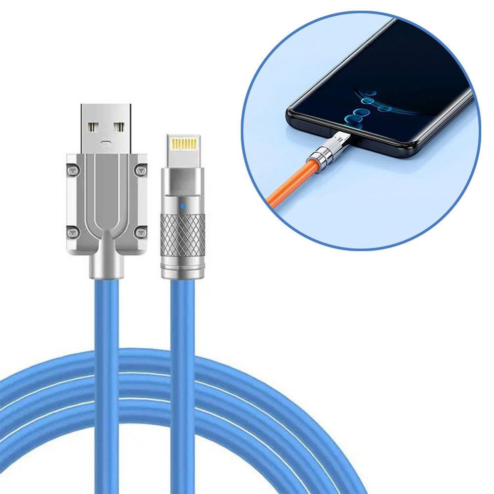 Cabo Carregador Usb Lightining Turbo 5A Rápido Alumínio 1 Metro
