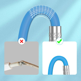 Cabo Carregador Usb Tipo C Turbo 5A Rápido Alumínio 1 Metro