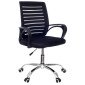 Cadeira de Escritório Secretária com Base Cromada e Rodinhas