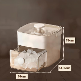 Caixa Dispenser Molde de Gelo 2 em 1 Forma Gaveta