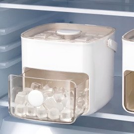 Caixa Dispenser Molde de Gelo 2 em 1 Forma Gaveta